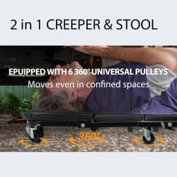 Folding Mechanics Car Creeper, Workshop Crawler with Soft Cushion and Wheels, Rolling Mechanic Chair Car Creeper Seat, Professi