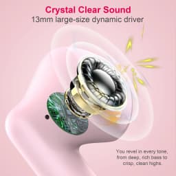 J51 Bluetooth 5.3 Earbuds 32H Playback, IP7 Waterproof, ENC Noise Cancelling, 13mm HiFi Sound, Touch Control.