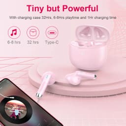 J51 Bluetooth 5.3 Earbuds 32H Playback, IP7 Waterproof, ENC Noise Cancelling, 13mm HiFi Sound, Touch Control.