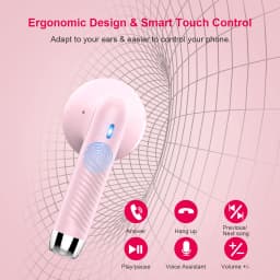 J51 Bluetooth 5.3 Earbuds 32H Playback, IP7 Waterproof, ENC Noise Cancelling, 13mm HiFi Sound, Touch Control.