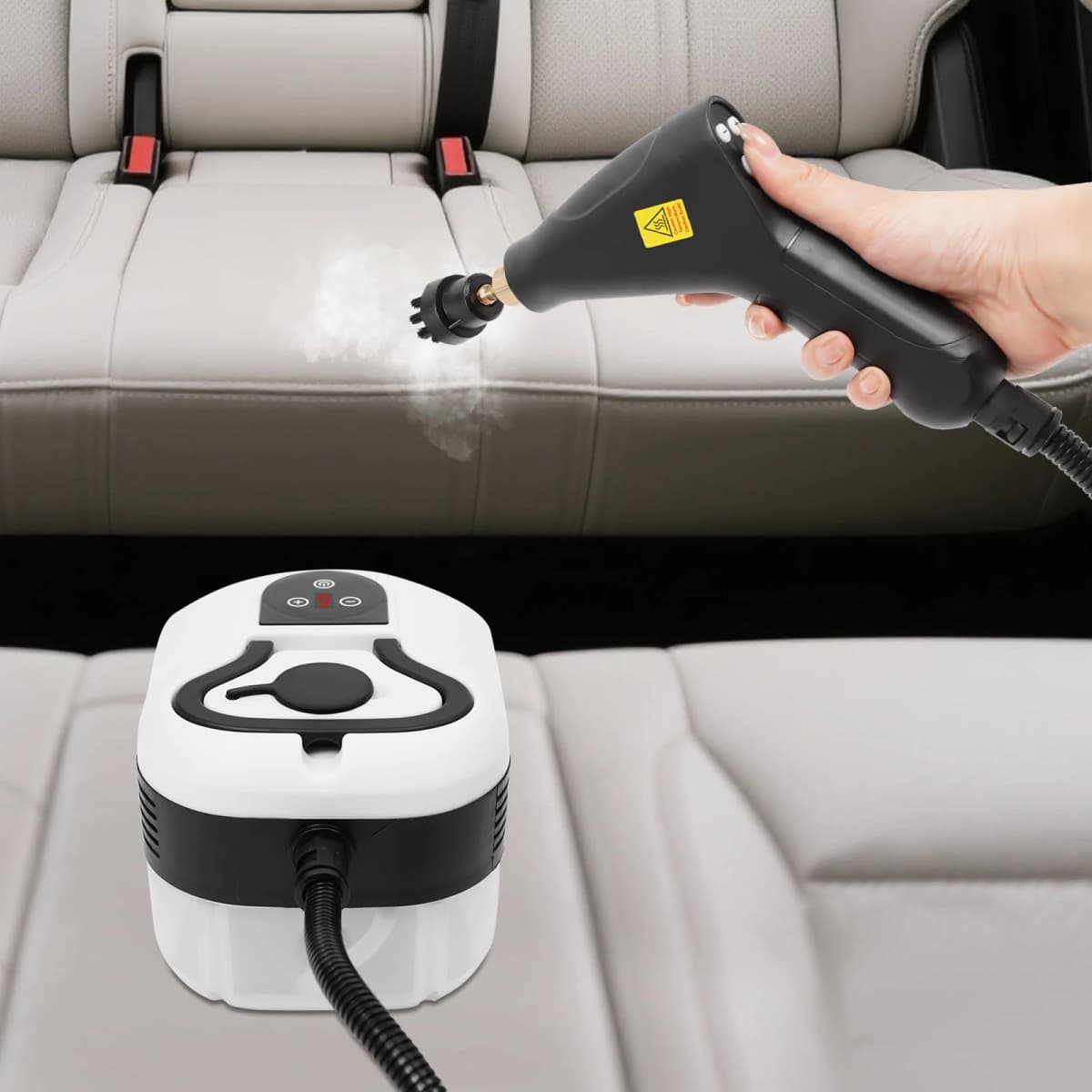 1500W 3Bar Steam Cleaner, 208°F High-Temperature Cleaning, 6-Settings Steam Control, 6.56ft Hose & Detachable Brushes