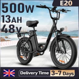 URLIFE E20 Adult Electric Bike 500W Motor 48V13AH Lithium Battery High E-bike Commuting 20*3.0Inch Tire Snow Electric Bicycle