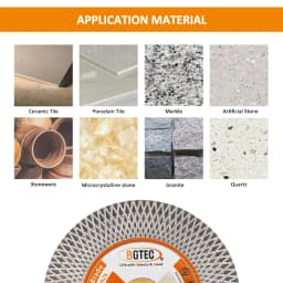 BGTEC Dia125mm Diamond Saw Blade Double-sided X Mesh 1pc 5inch Tile Ceramic Marble Stone Granite Quartz Cutting Grinding Disc