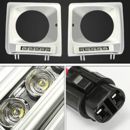 Headlight Trim Bezel With LED Fits Mercedes-Benz G Class W463 G550 G500 G63 1990 1991 1992 1993 1994 1995-2018 Chrome Black