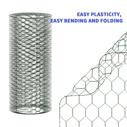 Wire Mesh Roll,PVC Coated Galvanized Hexagonal Chicken Wire Garden Netting for Vegetables Protection, 25mm Hole, Easy to Cut