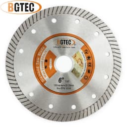 BGTEC 1pc 6inch Superthin Diamond Cutting Disc Turbo Saw Blade Ceramic Tile Granite Marble Quartz Stone 150mm Dry Cutting Plate