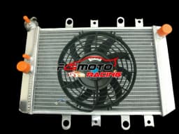Aluminum Radiator + Fan For 2007-2011 2008 2009 2010 YAMAHA GRIZZLY YFM