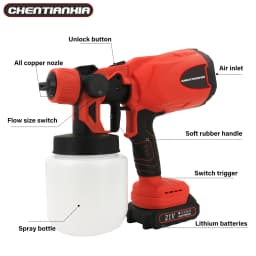2 Battery Cordless Paint Sprayer Fence Wall Airless 21V HVLP Spray Gun UK Stock