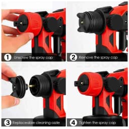 2 Battery Cordless Paint Sprayer Fence Wall Airless 21V HVLP Spray Gun UK Stock
