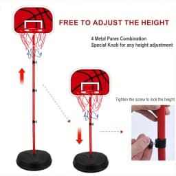 Adjustable Basketball Hoop 3-Level Height Adjustable with Ball & Pump Stable Water/Sand Filled Base Easy Assembly Outdoor Sports Toy for Kids Boys Girls
