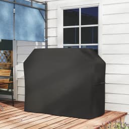 Outsunny BBQ Cover for Rectangular Gas Grill, 420D Oxford Fabric Barbecue Covers, Black, 147 x 61 x 120cm