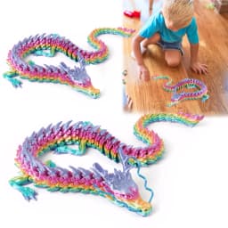 2Pcs 3D Printed Colored Desktop Dragon Ornament Wear Resist Conjoined Dragon Ornaments Multi-Purpose for Home Office Decor