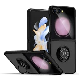 Matte Shockproof Car Ring Holder Phone Case For Samsung Galaxy Z Fold 7 6 5 4 3 Z Flip 7 6 5 4 3 Armor Hard Cover