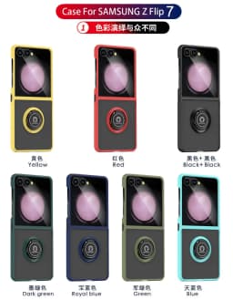 Matte Shockproof Car Ring Holder Phone Case For Samsung Galaxy Z Fold 7 6 5 4 3 Z Flip 7 6 5 4 3 Armor Hard Cover