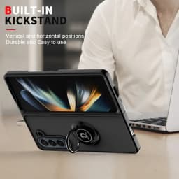 Matte Shockproof Car Ring Holder Phone Case For Samsung Galaxy Z Fold 7 6 5 4 3 Z Flip 7 6 5 4 3 Armor Hard Cover