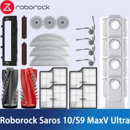 Roborock Saros 10/Roborock S9 MaxV Ultra Robot Vacuum Spare Parts Main Side Brushes Mop Cloths HEPA Filters Dust Bags Accessorie