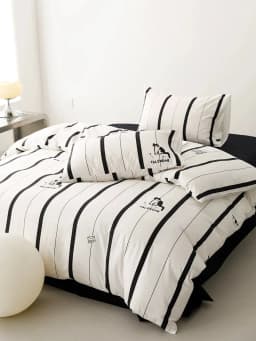 Ukrabbit Comfort-Black and White Striped Cat|Bedding set Duvet Cover & Pillowcase
