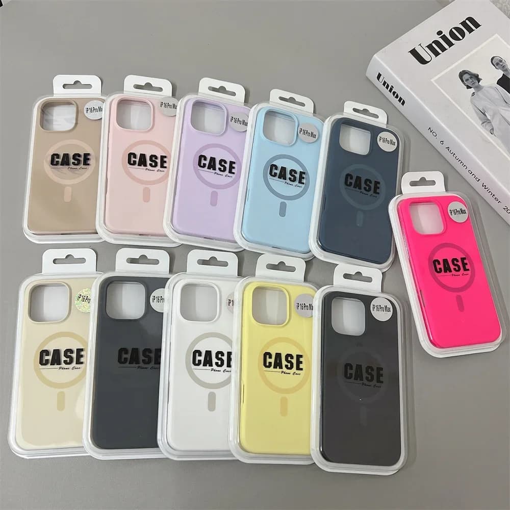 Official Same Original Liquid Silicone Phone Case for iPhone 16 15 14 13 12 Pro Max Magsafe Wireless Charging Magnetic Cover