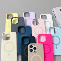 Official Same Original Liquid Silicone Phone Case for iPhone 16 15 14 13 12 Pro Max Magsafe Wireless Charging Magnetic Cover