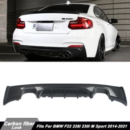 MagicKit Rear Bumper For BMW F22 Coupe M Sport M240i 2014-2020 Carbon Fiber Look Sport Rear Bumper Lip Diffuser
