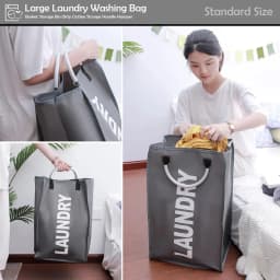Collapsible Washing Laundry Basket Bag - Slim Divided Laundry Hamper for Men, Women - Clothes Storage Handle Hamper for Clothes,