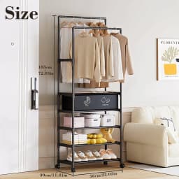 Metal Clothes Rack Double Rads Clothing Rail for Bedroom Portable Storage Shelf