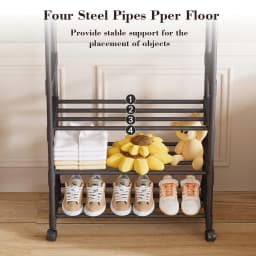 Metal Clothes Rack Double Rads Clothing Rail for Bedroom Portable Storage Shelf