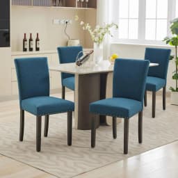 Dining Chairs Set of 2 , Upholstered Diner Room Chair Sets Fabric Kitchen Chairs with Nailhead Trim/Sturdy Wood Legs and Padded