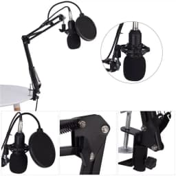 1 Set USB Condenser Microphone Live Streaming Studio Recording Gaming Kit With Mic Mount
