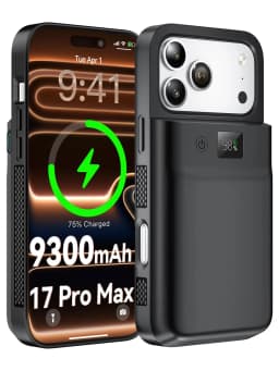NEWDERY 9300mAh Battery Case for iPhone 17 Pro Max Portable Power Bank 20W Rechargeable Charger Case