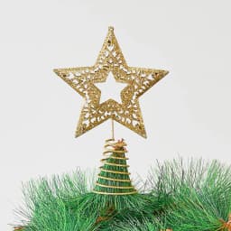 Voltsify Christmas Tree Star Topper Golden Glitter Ornaments Home Party Decor