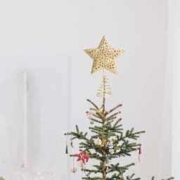 Voltsify Christmas Tree Star Topper Golden Glitter Ornaments Home Party Decor