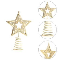 Voltsify Christmas Tree Star Topper Golden Glitter Ornaments Home Party Decor