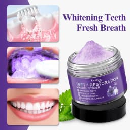 50g Purple Teeth Bleaching Powder Improve Bad Breath Reduce Plaque Stain Oral Hygiene Care Clean Teeth Whitening Powder