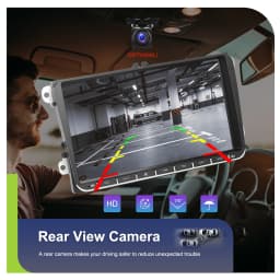 Podofo Wireless Carplay Android Auto Car Radio 9 Inch Multimedia Video Player GPS BT WIFI FM RDS For Volkswagen/Seat/Skoda
