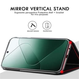Leather Mirror Flip Phone Case For Xiaomi 14T 14 13T 12T 11T Pro 12 13 11 lite Cases Fro Xiaomi 14 13T 12T 11T 14T Pro Cover