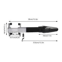Car Steering Wheel Lock with Alarm, Key Lock, Steering Wheel Lock, 2 Keys, Suitable for Cars Vans Trucks SUVs Etc, Black