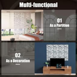 12PCS Partition Wall Room Divider Hollow Flowers Hanging Screen, Hanging Room Divider Screens Made, For Decoration Home,White