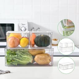 【Breeins】Set of 3 Transparent Food Storage Containers