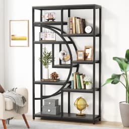 Tribesigns Bookshelf, Industrial 5 Tier Etagere Bookcase, Freestanding Tall Bookshelves Display Shelf Storage Organizer