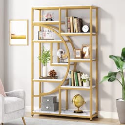 Tribesigns Bookshelf, Industrial 5 Tier Etagere Bookcase, Freestanding Tall Bookshelves Display Shelf Storage Organizer