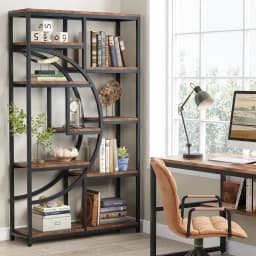 Tribesigns Bookshelf, Industrial 5 Tier Etagere Bookcase, Freestanding Tall Bookshelves Display Shelf Storage Organizer