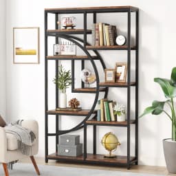 Tribesigns Bookshelf, Industrial 5 Tier Etagere Bookcase, Freestanding Tall Bookshelves Display Shelf Storage Organizer
