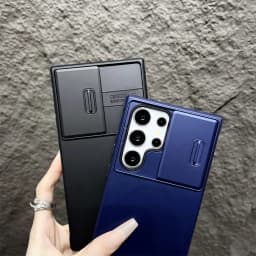Deluxe Armor Phone Case for Samsung Note 10 20 S20 S21 S22 S23 FE S24 Plus S25 Ultra A06 A16 Camera Sliding Protection Cover