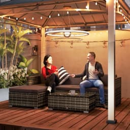 Outsunny 5 Piece Rattan Garden Furniture Set, Outdoor Corner Sofa with 67 cm Wide & Deep Seat, Sectional Outdoor Furniture