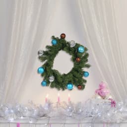 Christmas Wreath w/ 15 LED Light for Front Door 45 cm, Artificial Door Wreath , Xmas Wreath for Christmas atmosphere