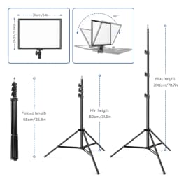 Video Lighting Kit, Photography Bi-Color Light Panel With Tripods Stand And Remote Control,Light For Photo Studio Shooting(17in)