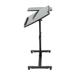 Portable Adjustable Height Tattoo Workstation Dual Surface Black Iron & Density Board Table 57.5-90cm12.5kg Load-Bearing