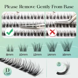 VYRILA Lash Clusters 0.05mm Individual Lashes 3D Wispy Lash Extension 0.1mm Super Thin Band Natural Lashes 8-16mix Lashes