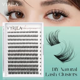 VYRILA Lash Clusters 0.05mm Individual Lashes 3D Wispy Lash Extension 0.1mm Super Thin Band Natural Lashes 8-16mix Lashes